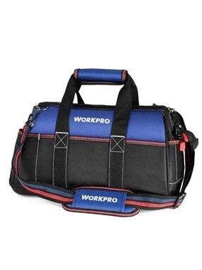 16-inch Wide Mouth Tool Bag, Heavy Duty Cloth Tool Storage Bag with Water Proof